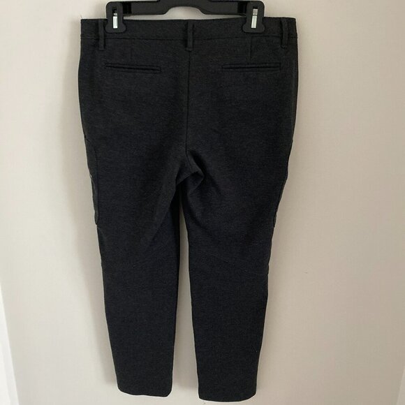 Michael Kors Knit Skinny Pants Leggings Charcoal Grey Front Zipper Pockets Sz10 - Picture 2 of 8